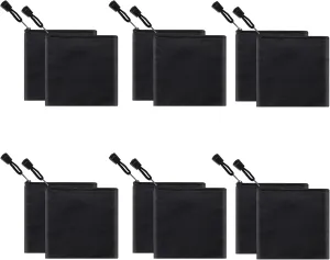 12 Pack DIY Craft Cotton Canvas Bag, Multi-Purpose Cosmetic Bag Makeup Pouches with Zipper Travel Toiletry Bag (XS, Black)