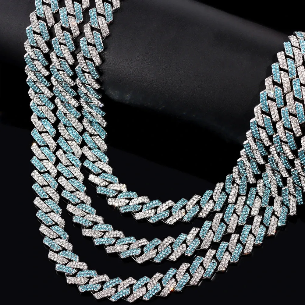 14mm Multicolor Iced Out Necklace