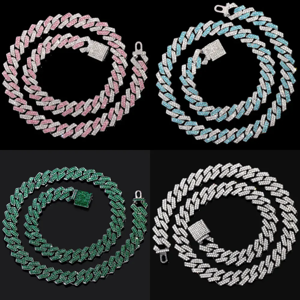 14mm Multicolor Iced Out Necklace