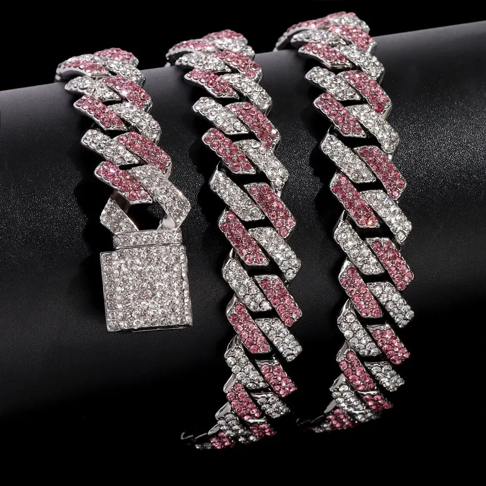 14mm Multicolor Iced Out Necklace