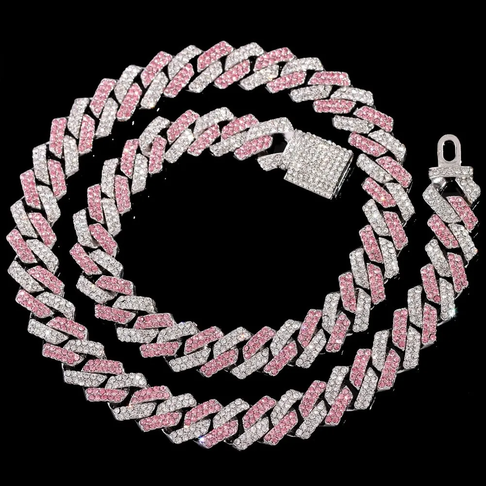 14mm Multicolor Iced Out Necklace