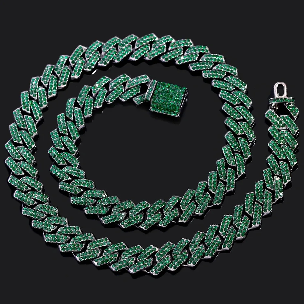 14mm Multicolor Iced Out Necklace