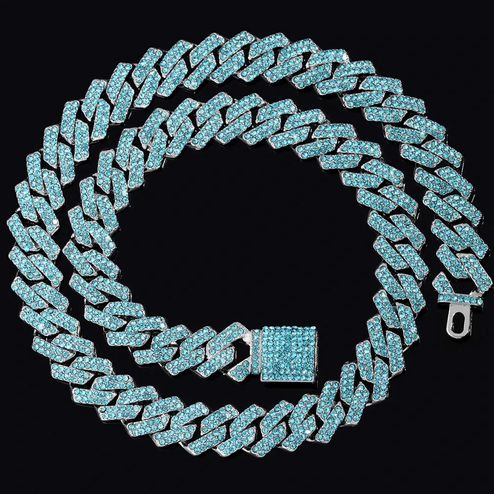 14mm Multicolor Iced Out Necklace