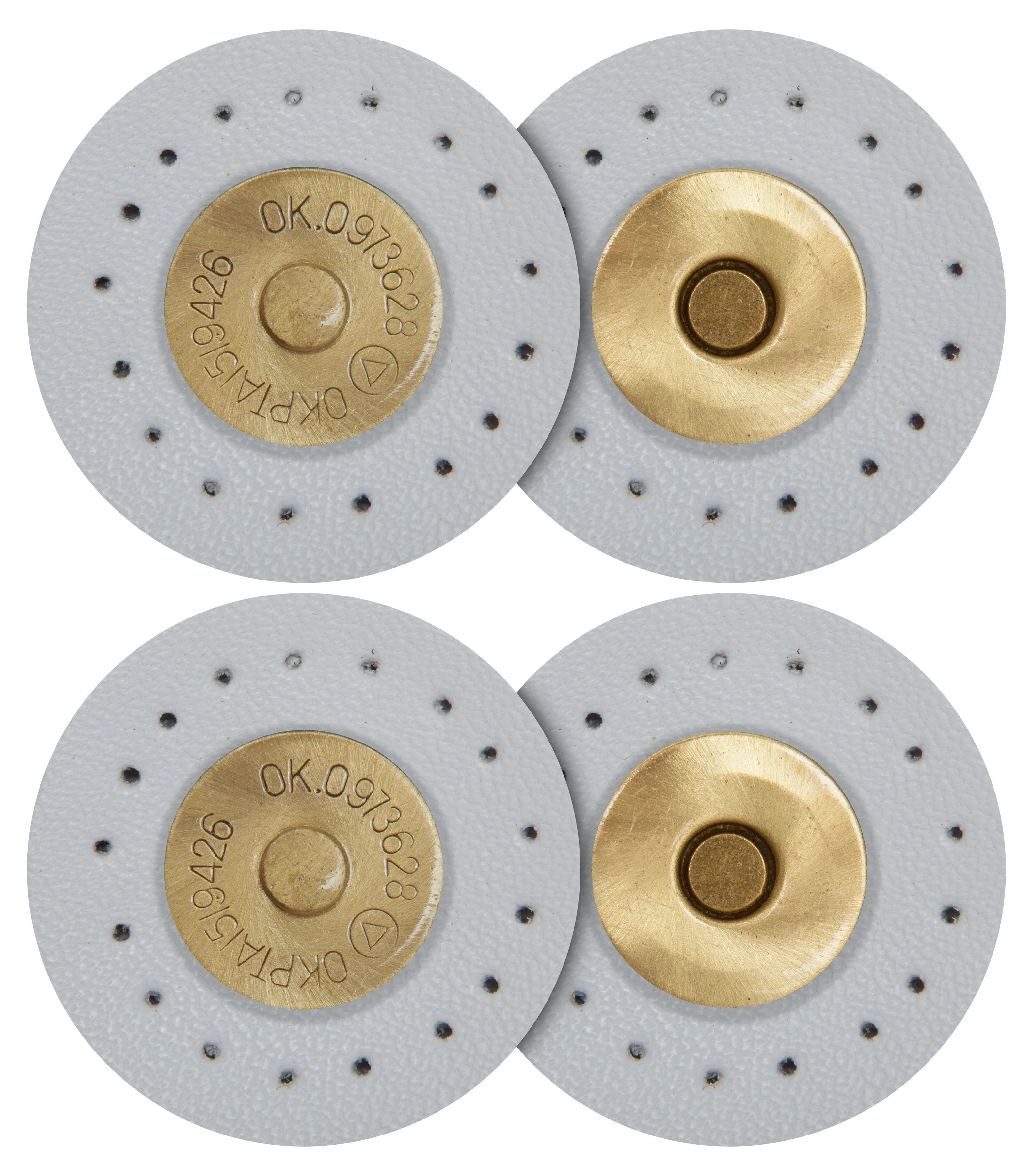 2 x Round Shape Sew On Leather Buckles Magnetic Closures