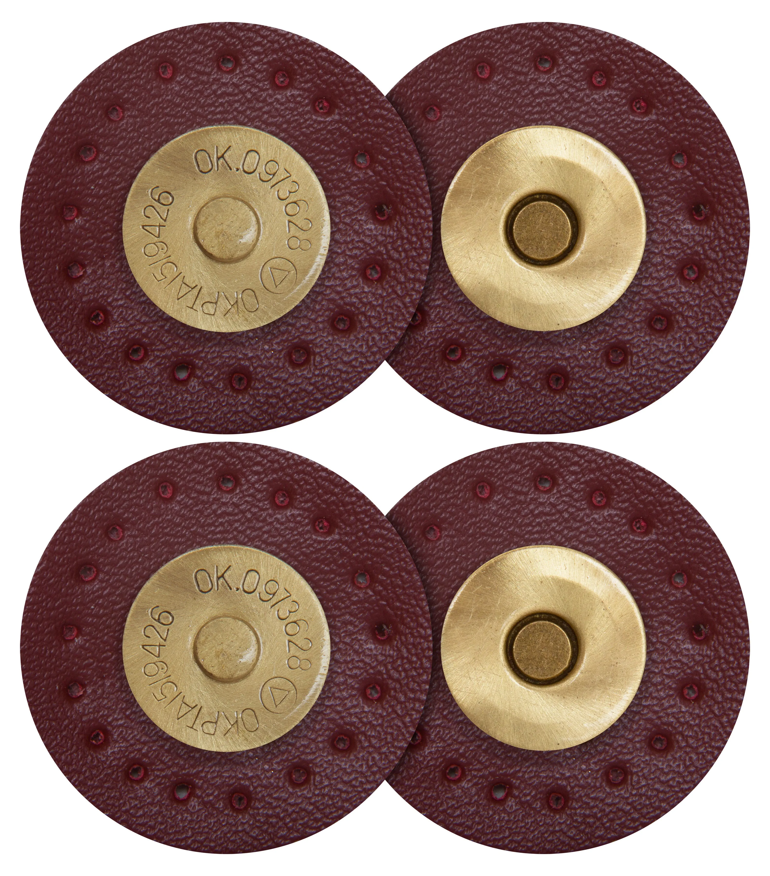 2 x Round Shape Sew On Leather Buckles Magnetic Closures