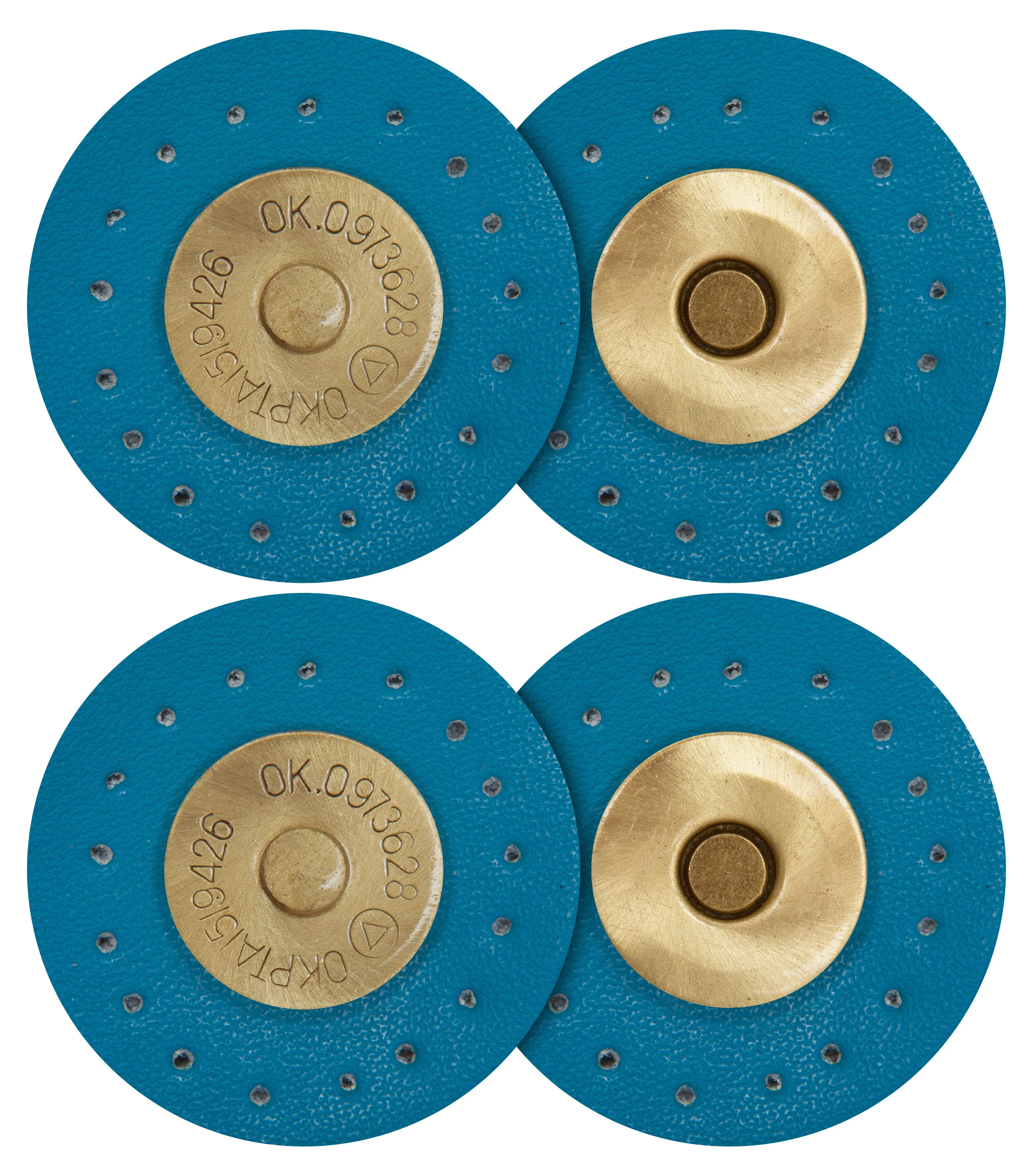 2 x Round Shape Sew On Leather Buckles Magnetic Closures