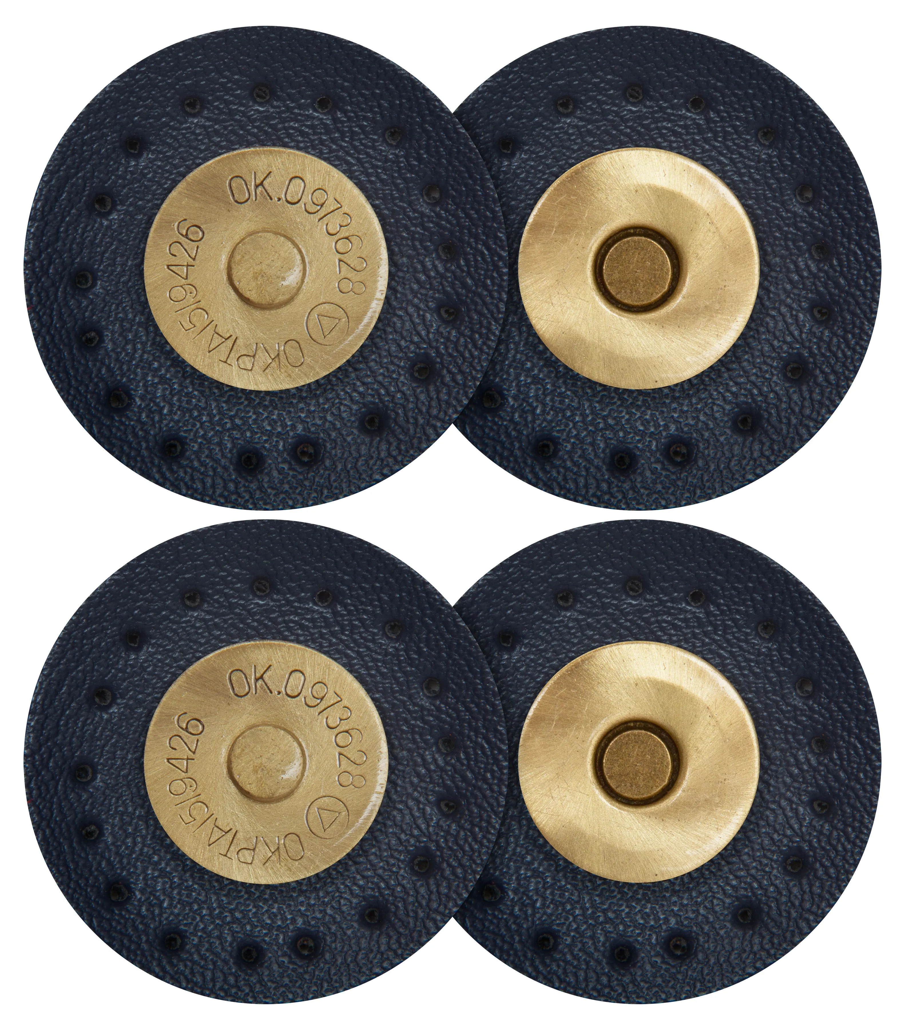 2 x Round Shape Sew On Leather Buckles Magnetic Closures