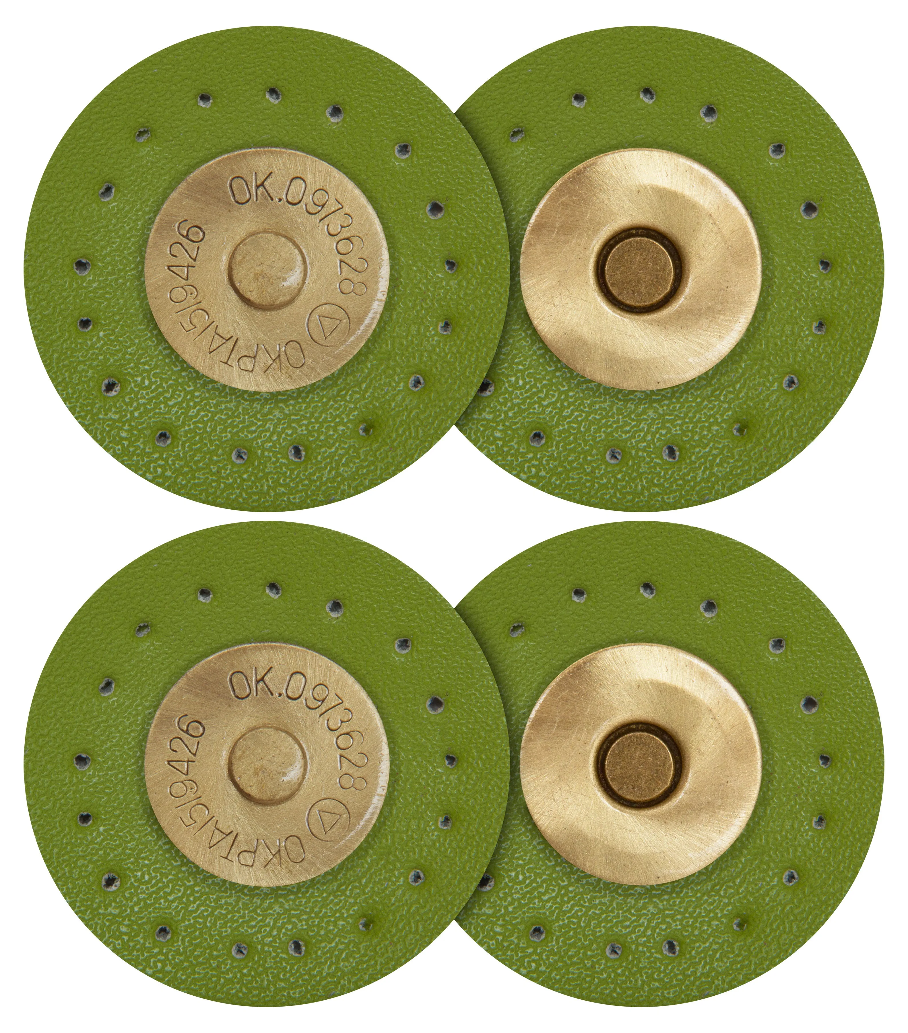 2 x Round Shape Sew On Leather Buckles Magnetic Closures