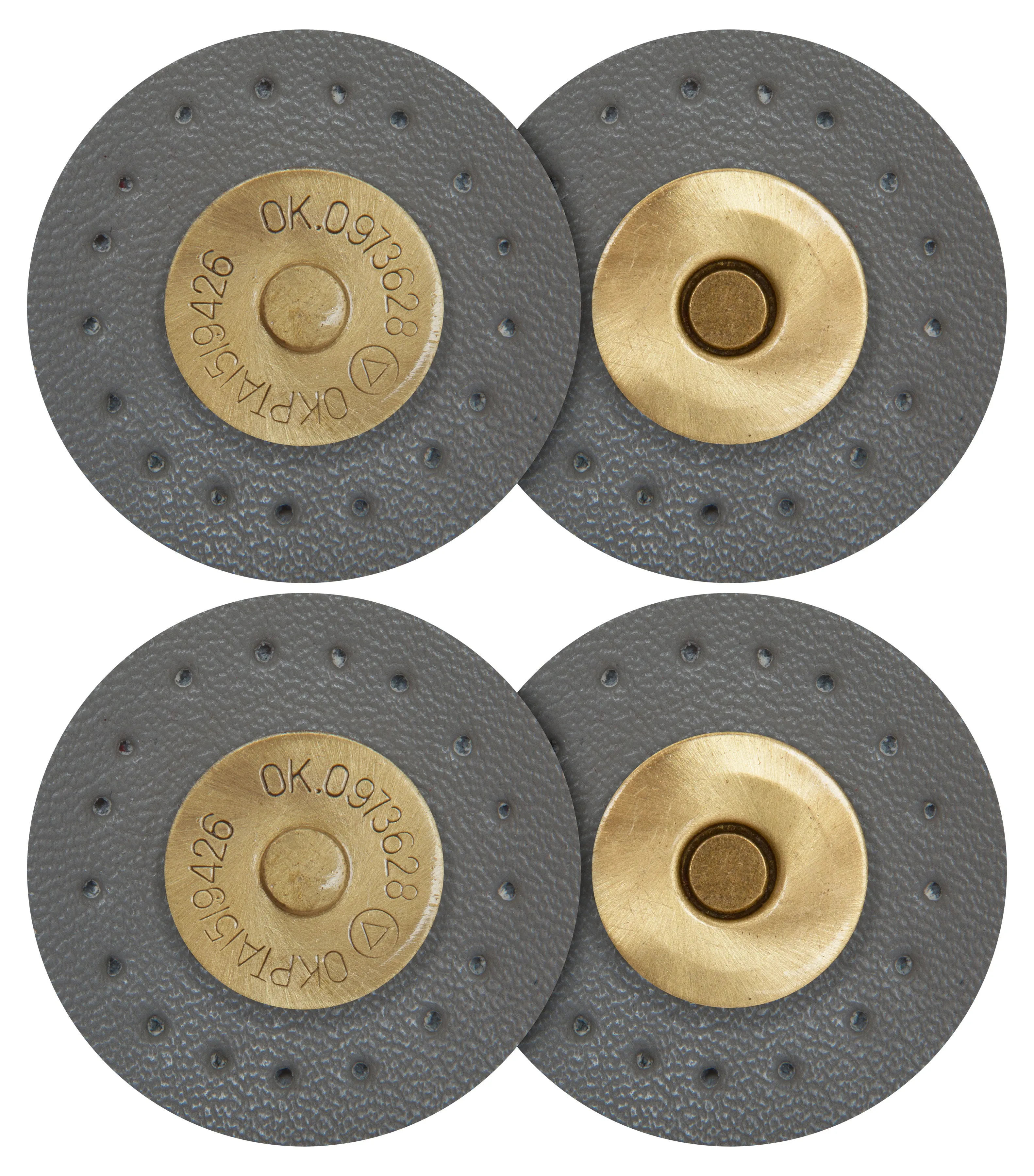 2 x Round Shape Sew On Leather Buckles Magnetic Closures