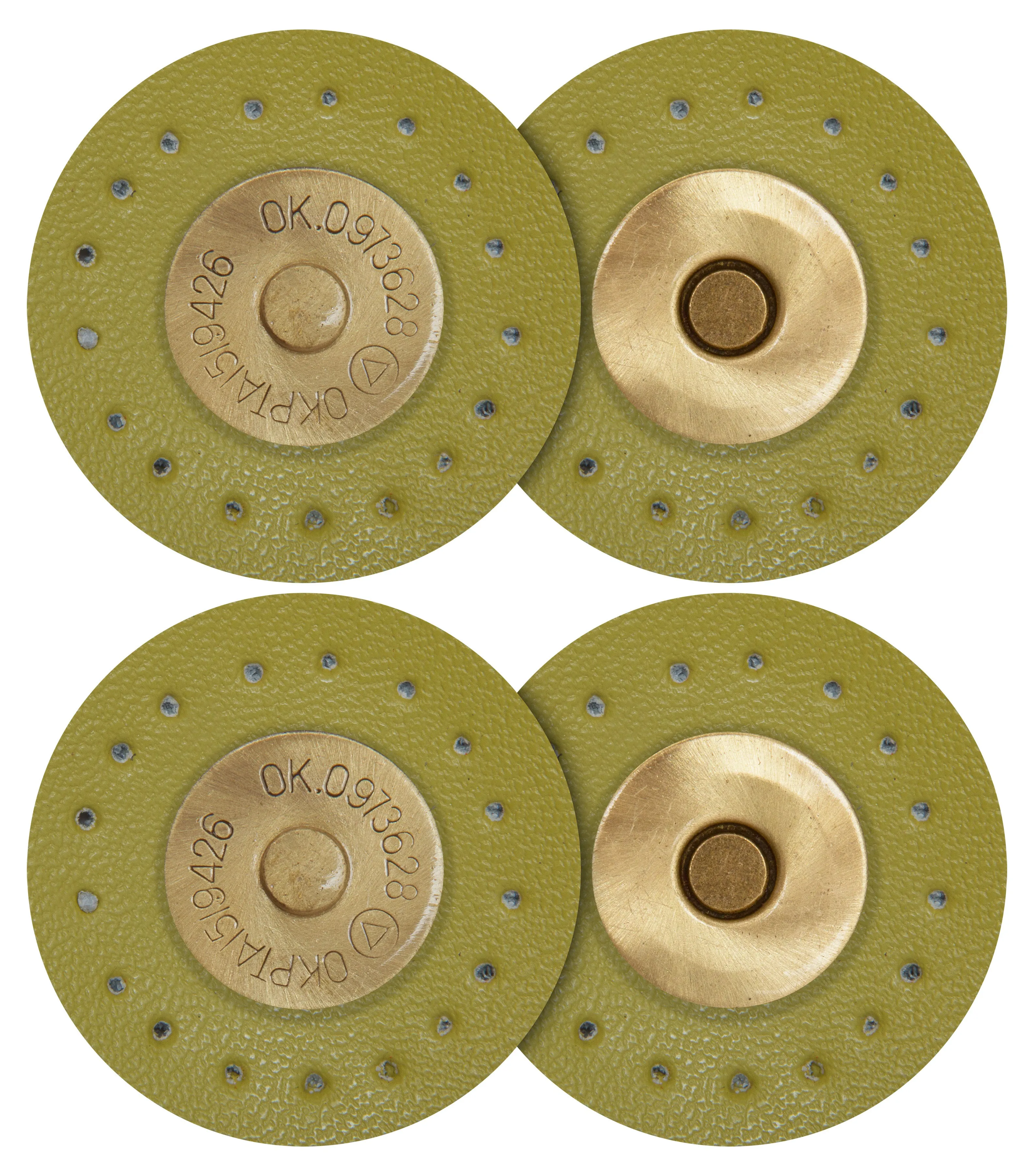 2 x Round Shape Sew On Leather Buckles Magnetic Closures