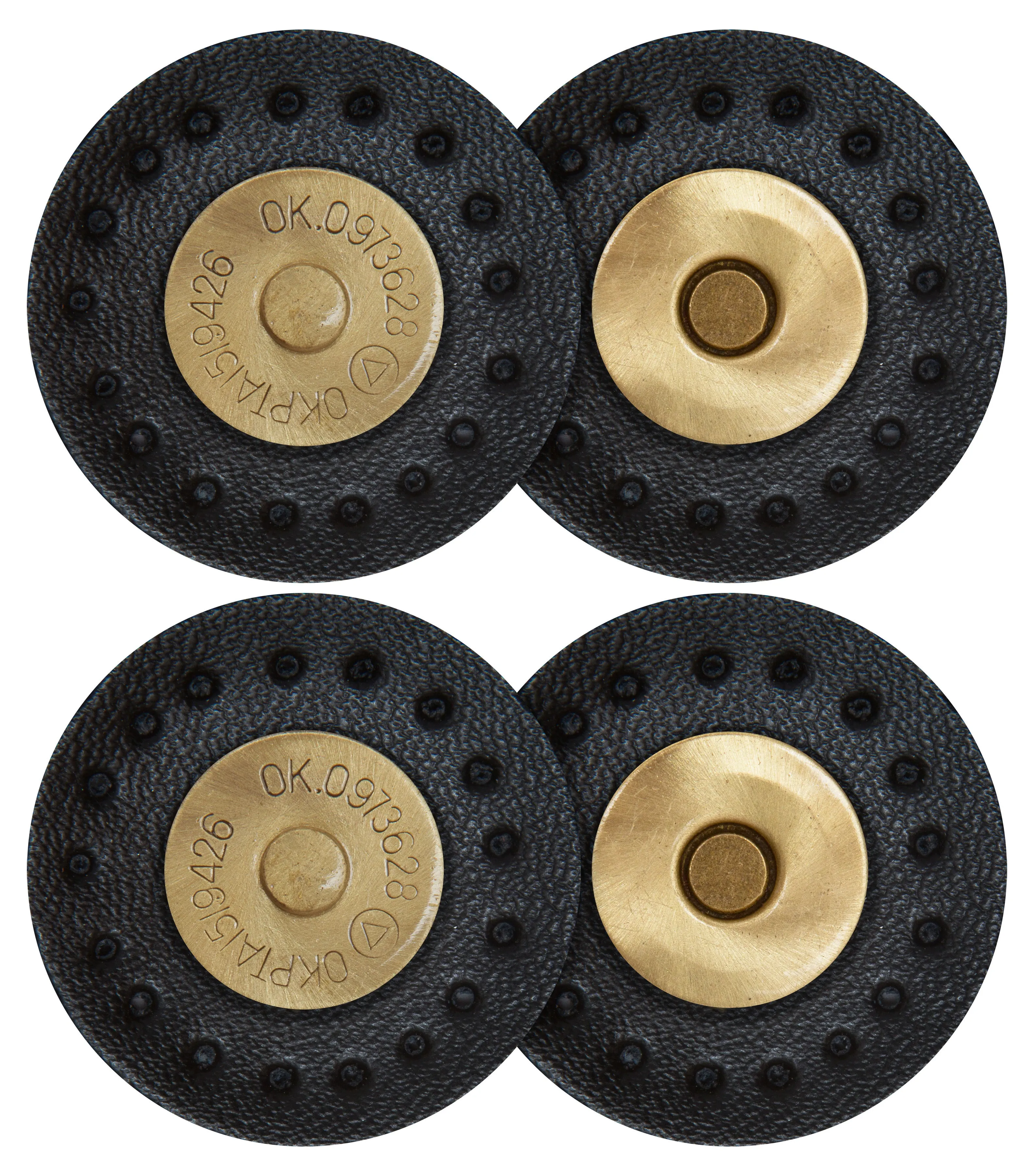 2 x Round Shape Sew On Leather Buckles Magnetic Closures