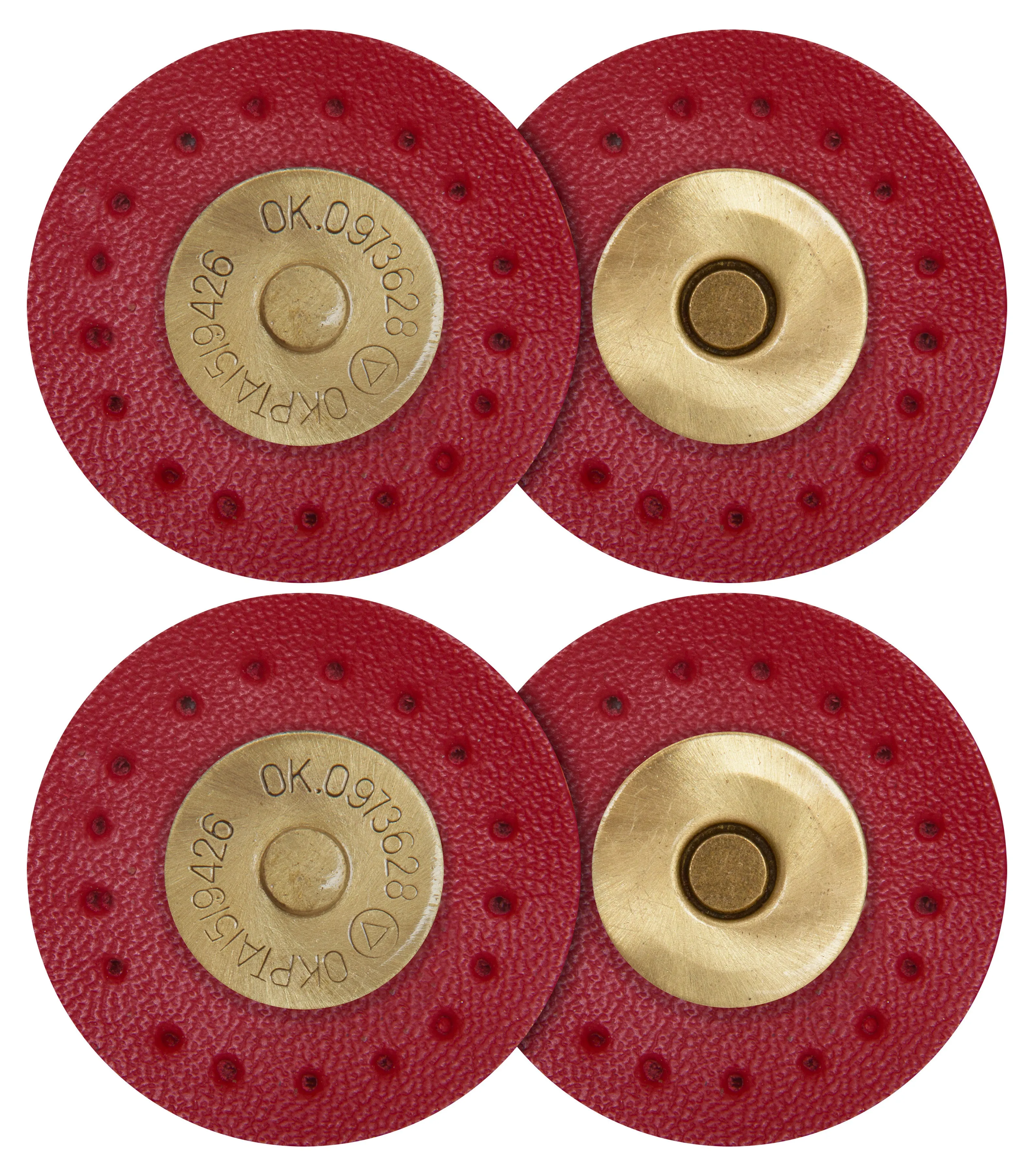 2 x Round Shape Sew On Leather Buckles Magnetic Closures