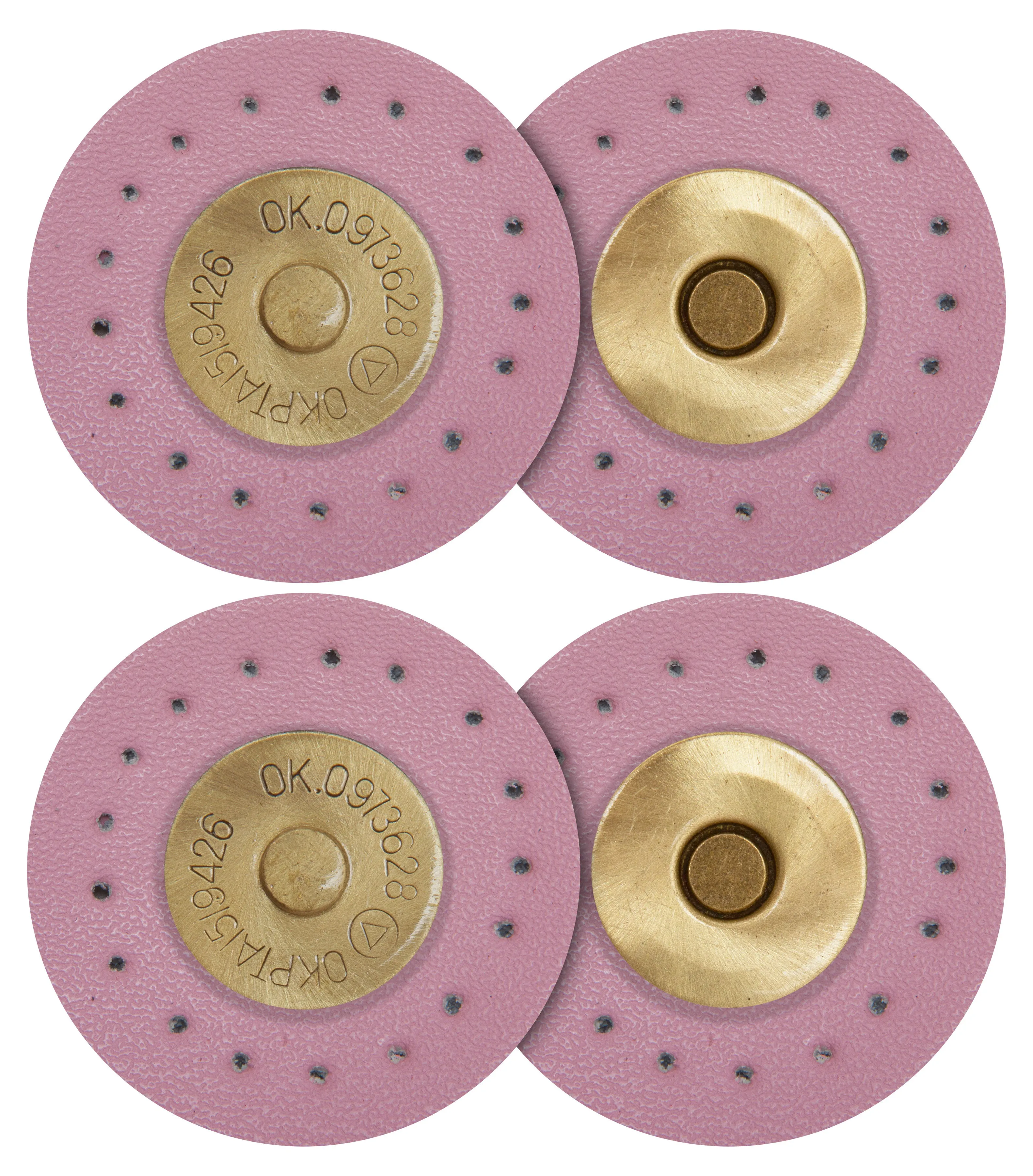 2 x Round Shape Sew On Leather Buckles Magnetic Closures