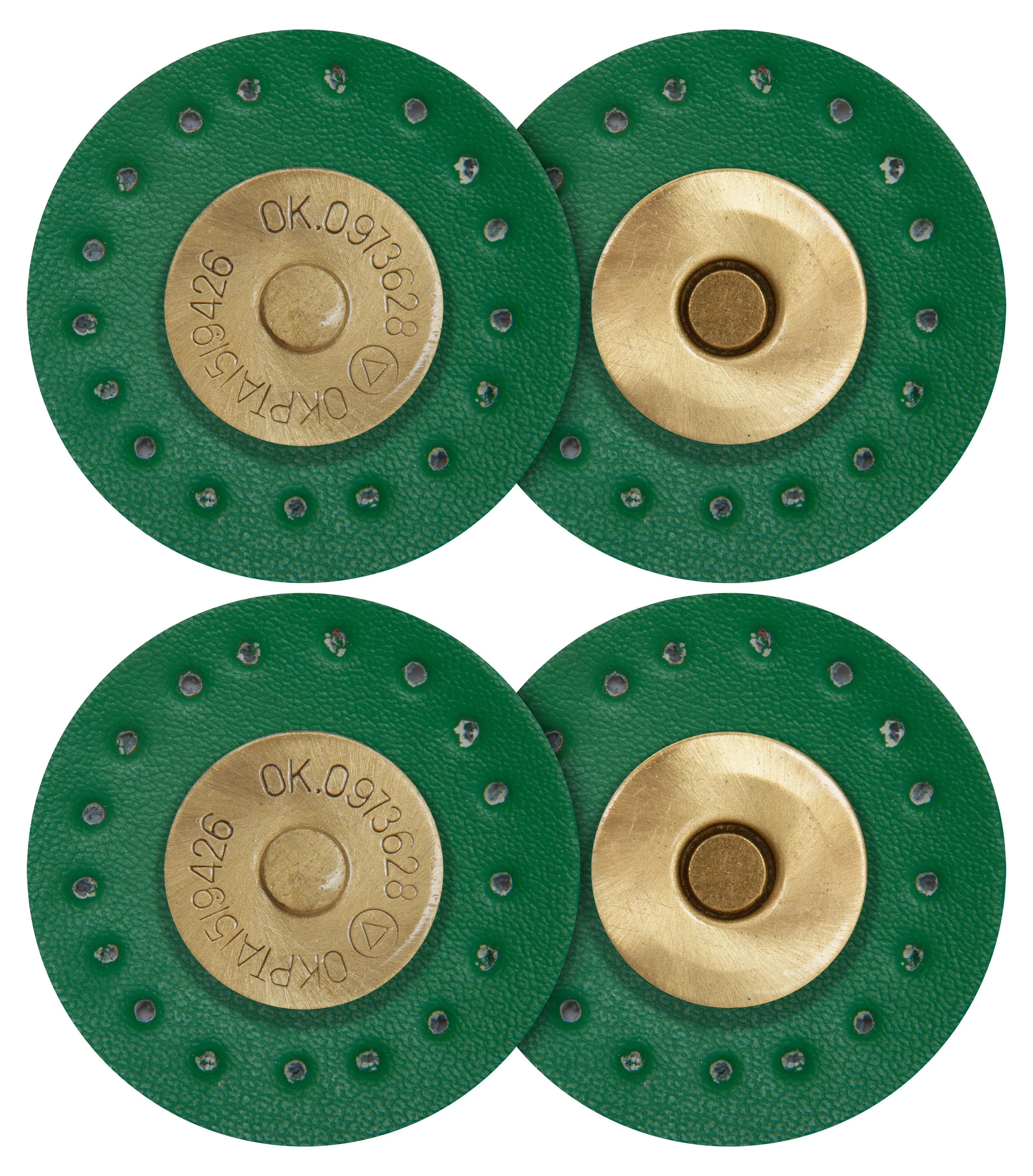 2 x Round Shape Sew On Leather Buckles Magnetic Closures