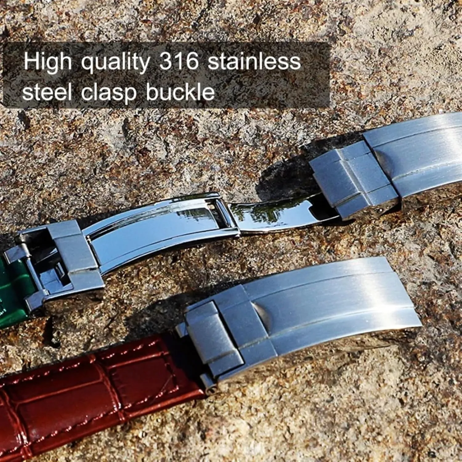 20mm Calf Watch Bands Strap For Rolex Datejust Day Date Genuine Cowhide Leather Straps Watch Bracelet For Daytona Folding Clasp