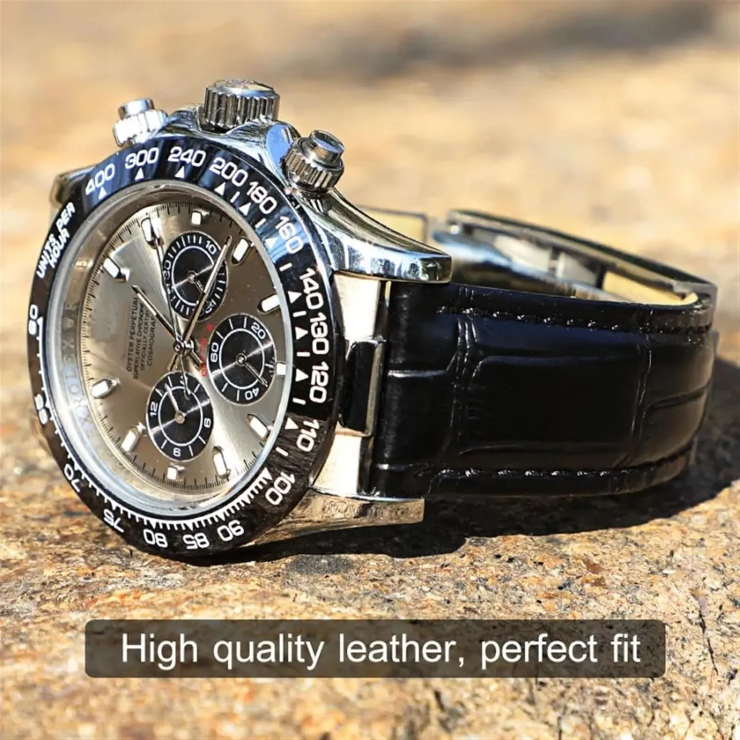 20mm Calf Watch Bands Strap For Rolex Datejust Day Date Genuine Cowhide Leather Straps Watch Bracelet For Daytona Folding Clasp
