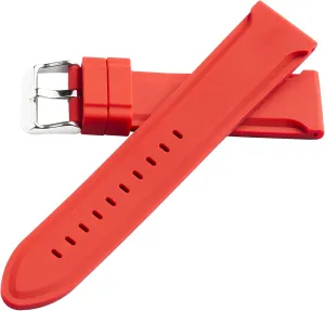 24mm Red Bevel Men's Diver Watch Band Strap Hadley Roma MS3377 Fits Pebble