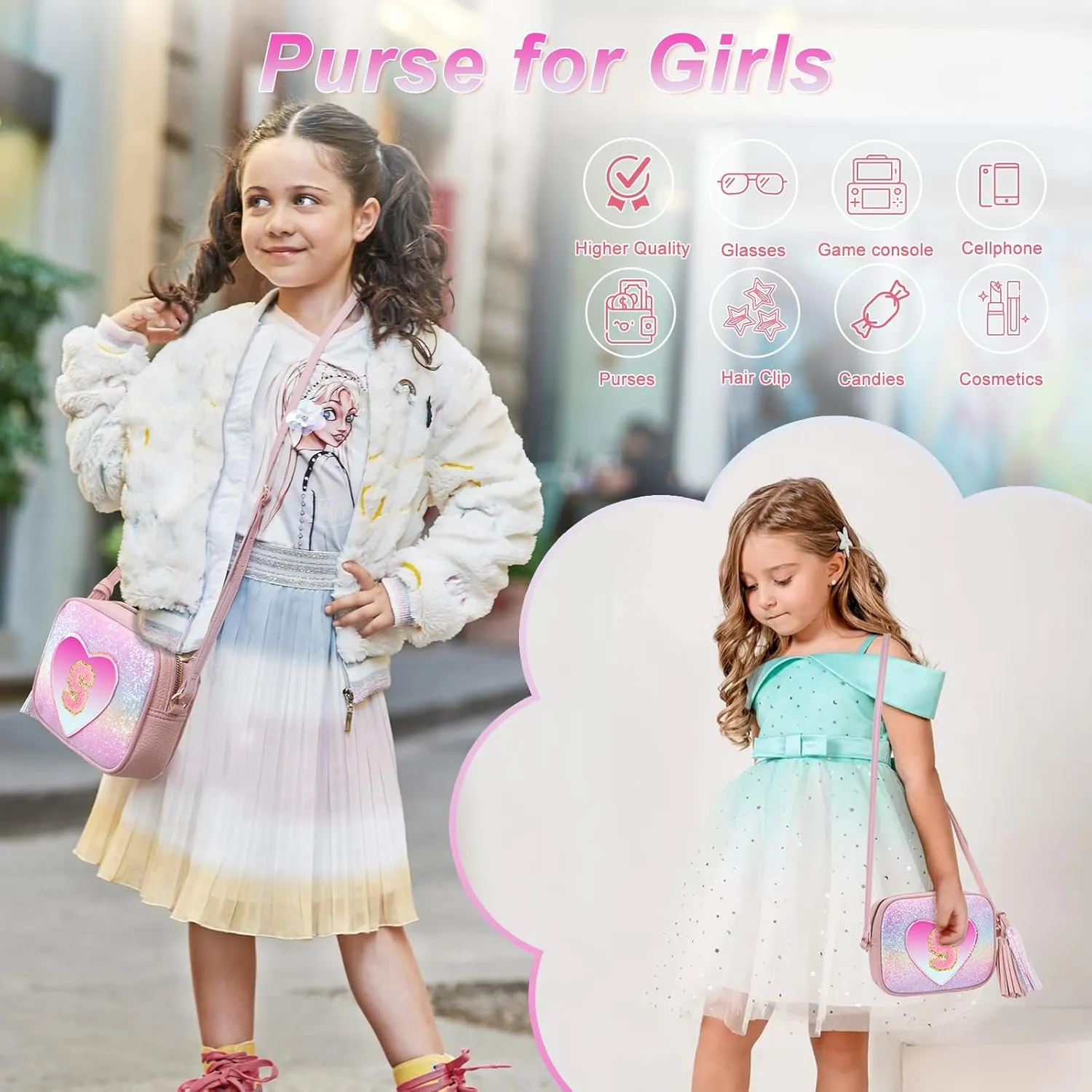 3 4 5 6 7 8 Year old Girl Birthday Gifts Toddler Girl Purse Kids Purse Toddler Girls Gift Crossbody Bag for Girls
