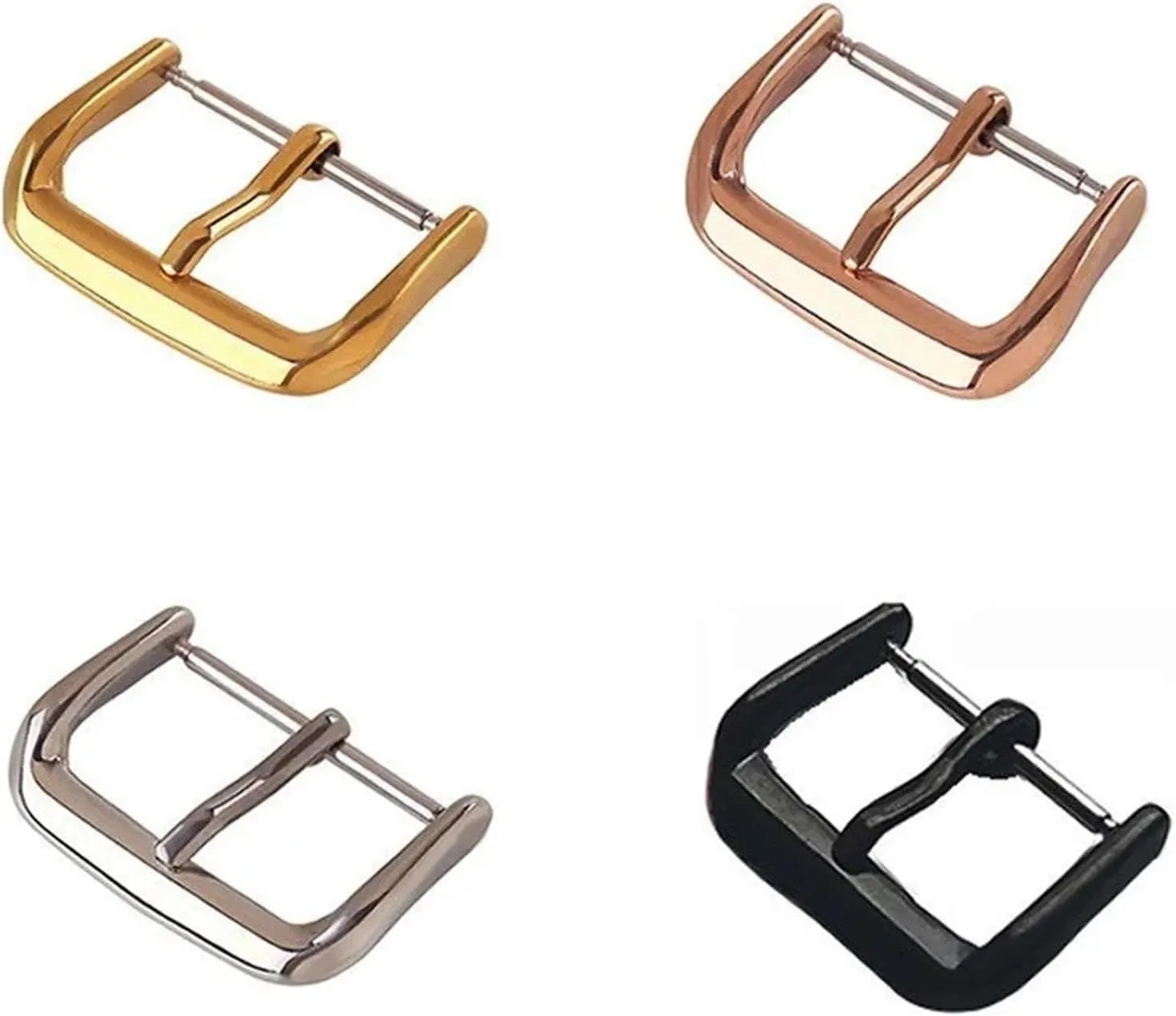 316L Stainless Steel Watch Pin Buckles 10/12/14/16/18/20mm/22mm Metal Watchband Button Leather Watch Band Straps Clasp Accessory