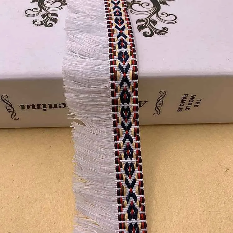 3.5CM Ethnic Jacquard Fringe Lace Trim Bohemian DIY Clothing 10 Yards