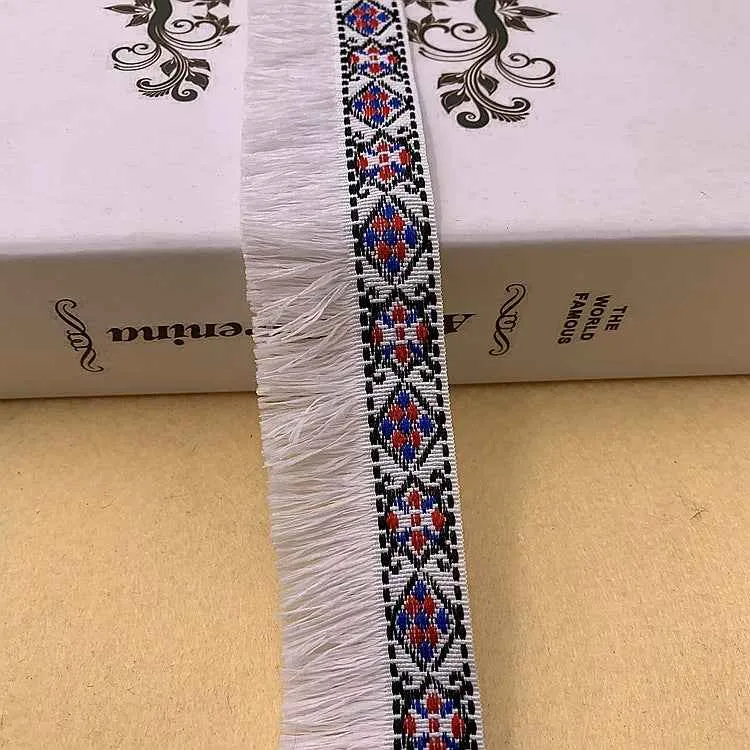 3.5CM Ethnic Jacquard Fringe Lace Trim Bohemian DIY Clothing 10 Yards