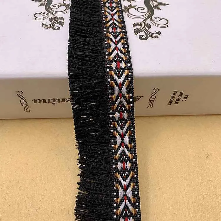 3.5CM Ethnic Jacquard Fringe Lace Trim Bohemian DIY Clothing 10 Yards