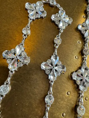 3cm Wide, Diamanté Chain Trim, Rhinestone, Silver Crystals, Fashion, Diamanté Trim, Rhinestones, Bridal, Weddings, Cards, Belts, Straps