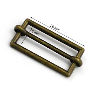 4 Pcs. Slider Buckle, Size 20 mm, Color Old Brass