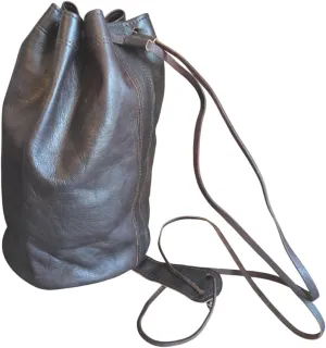 6.8L - 54L (1.8-14gal) Organic Leather Shoulder Drawstring Bucket Duffel Bag Genuine Moroccan HANDMADE