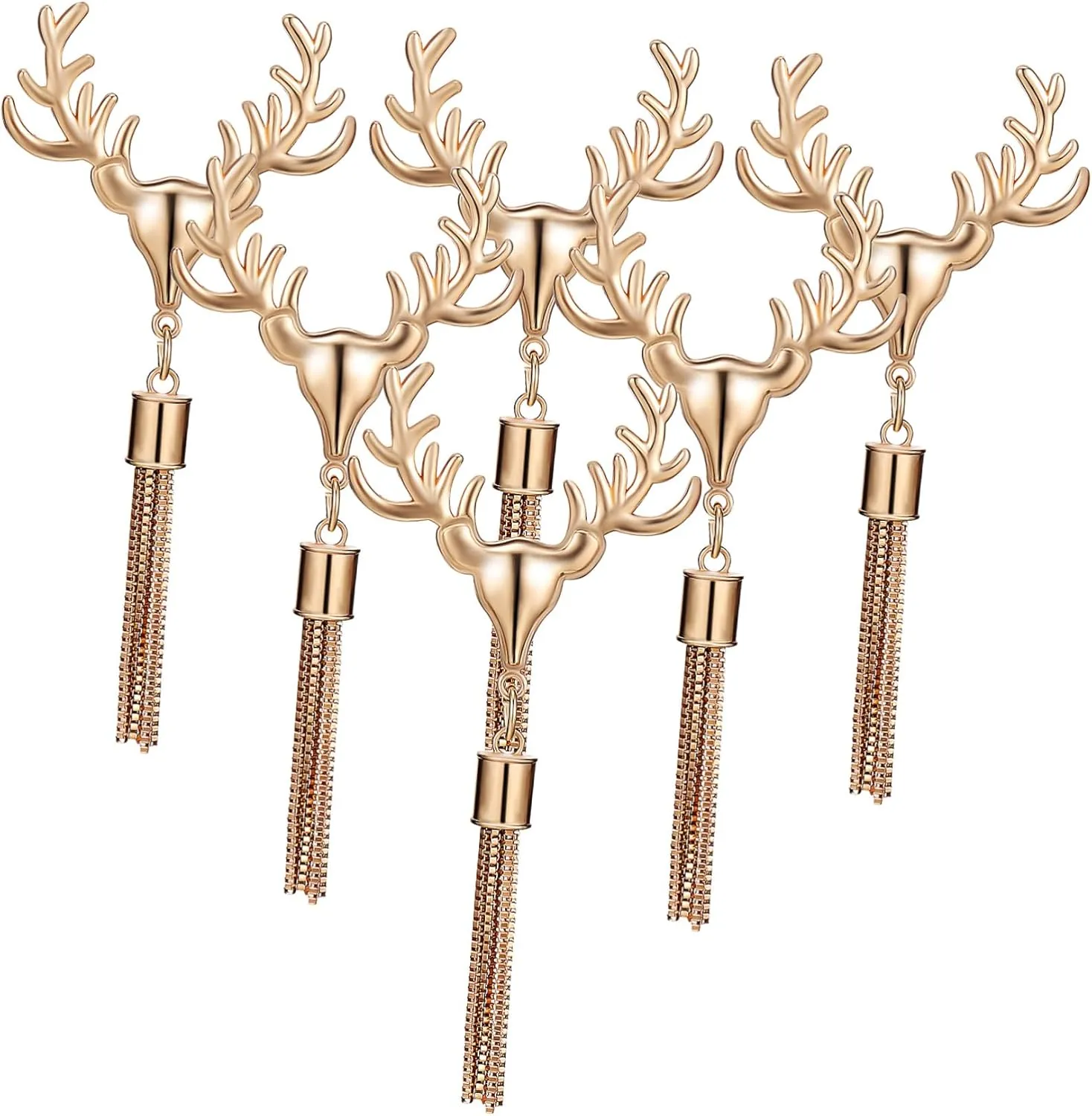6pcs Purse Tassels for Handbags Key Handbag Ornament Decorative Purse Closures Tassel Bag Charm Deer Purse Decoration Clasp Purse Pendants Embellishments Golden Zinc Alloy