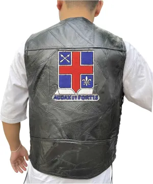 74th infantry regiment embroidered vest patch, patches, leather vest jacket audax et fortis