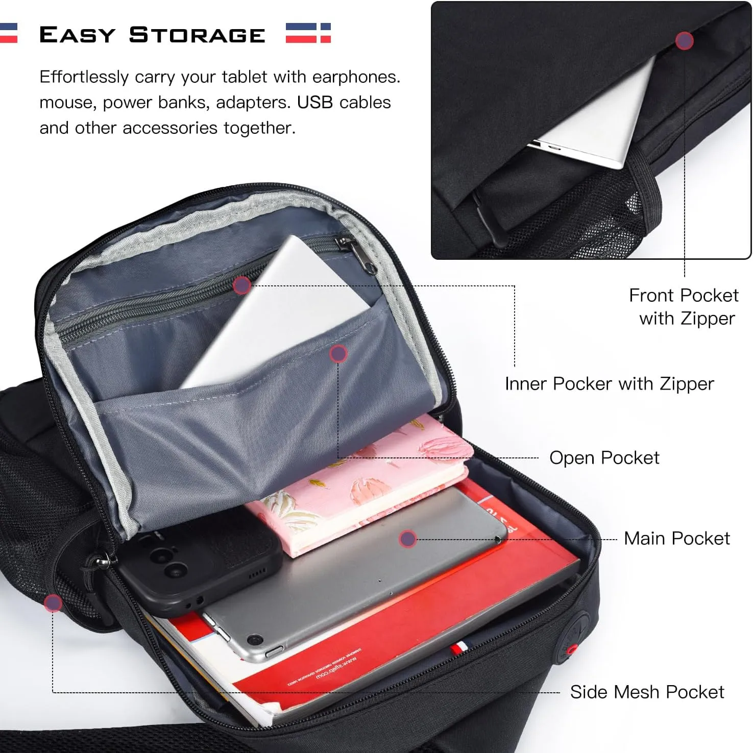 8-9 Inch Tablet Carrying Sleeve Bag for 8.3 Inch iPad mini 7 6 & 7.9 Inch iPad mini 5 4 3 2 1, 8" Amazon Fire HD 8 Plus/Fire HD 8 Kids Pro & Galaxy Tab A9 A7 Lite A Case with Shoulder Strap