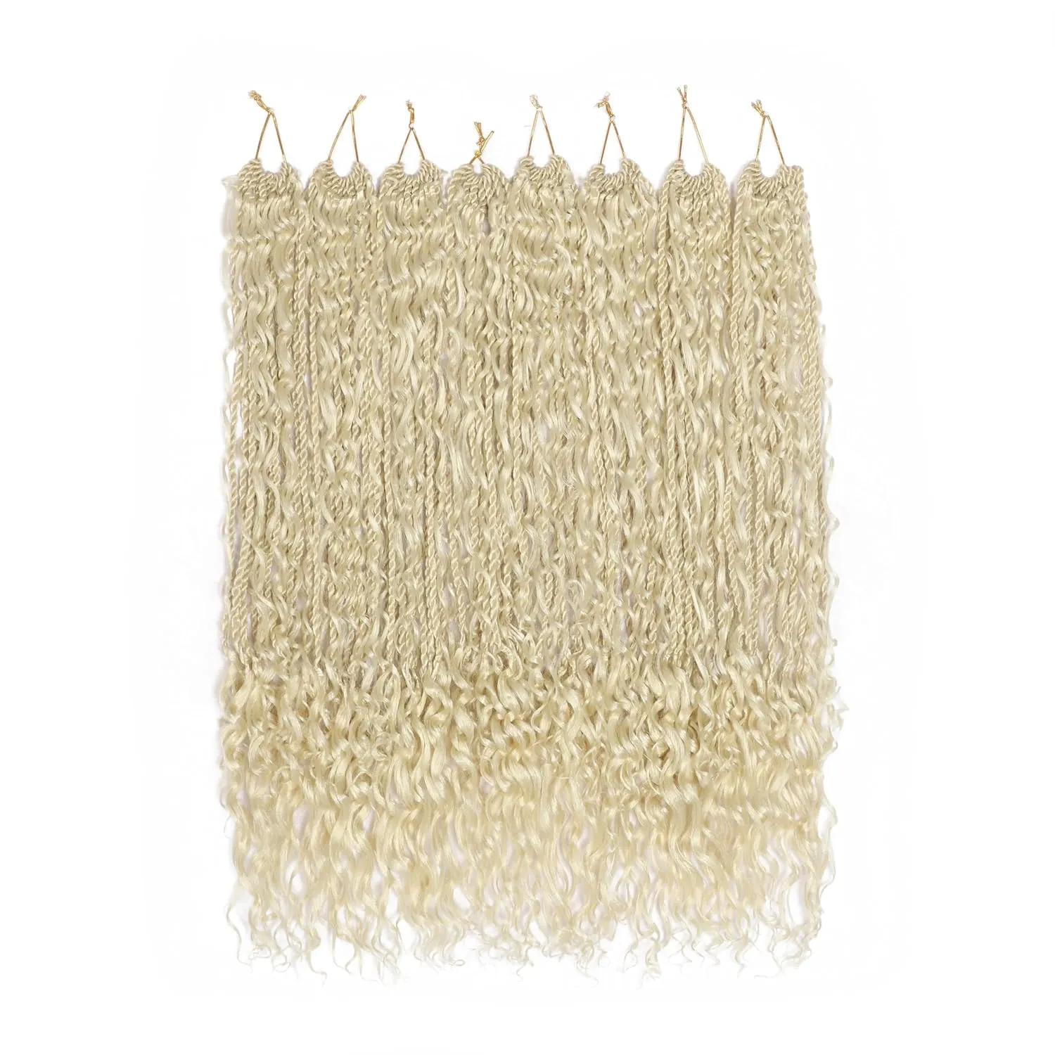 8 Packs 96 Strands Senegalese Twist Crochet Hair with Curly End,Boho Island Twist Crochet Braids,Pre Looped Crochet Braiding Hair (613, 24inch (pack of 8))