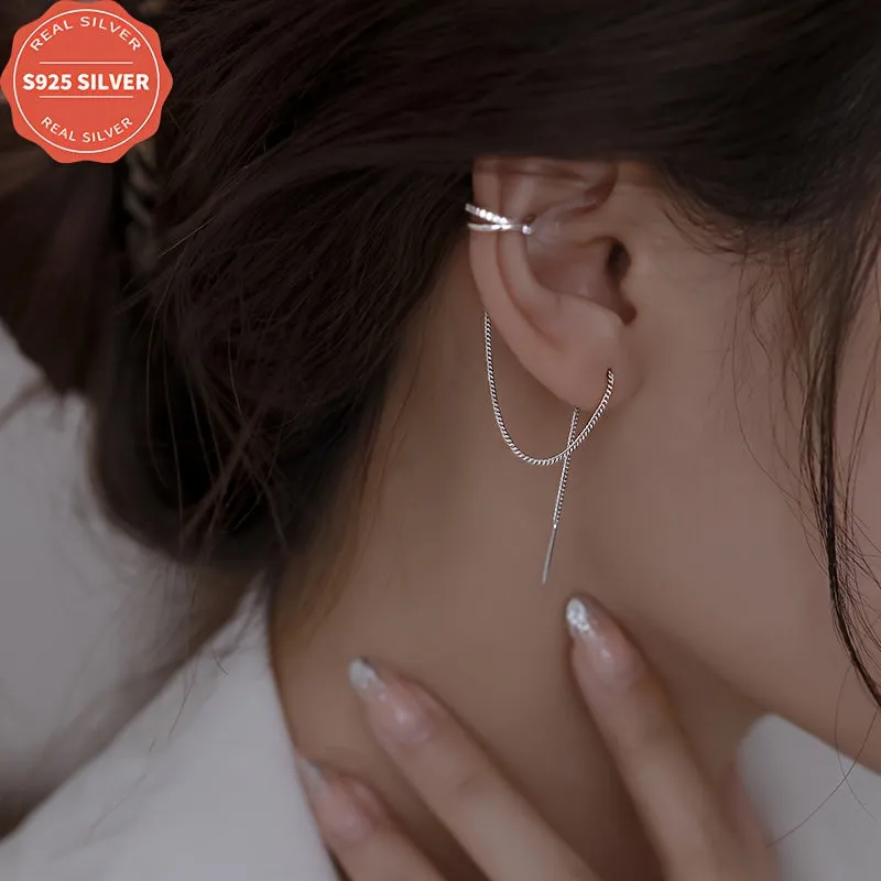 925 Silver Tassel Earrings Boho & Style Daily Wear Festive Occasions