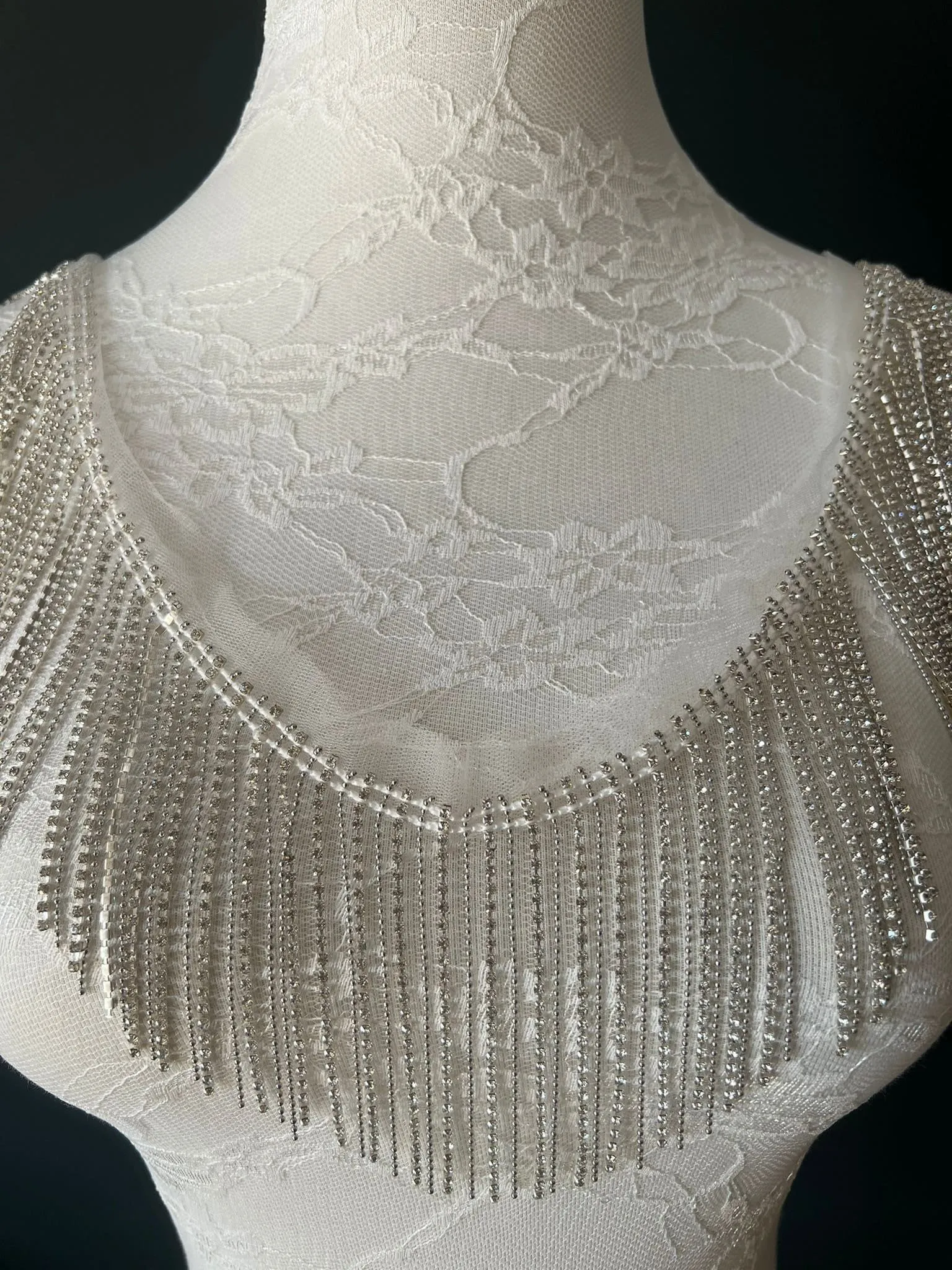 9cm Wide, Diamanté Fringe Trim, Rhinestone Fringe Silver Crystals, Fashion Fringe, Diamanté & Ball Trim, Rhinestones, Fringe, Gold, Silver