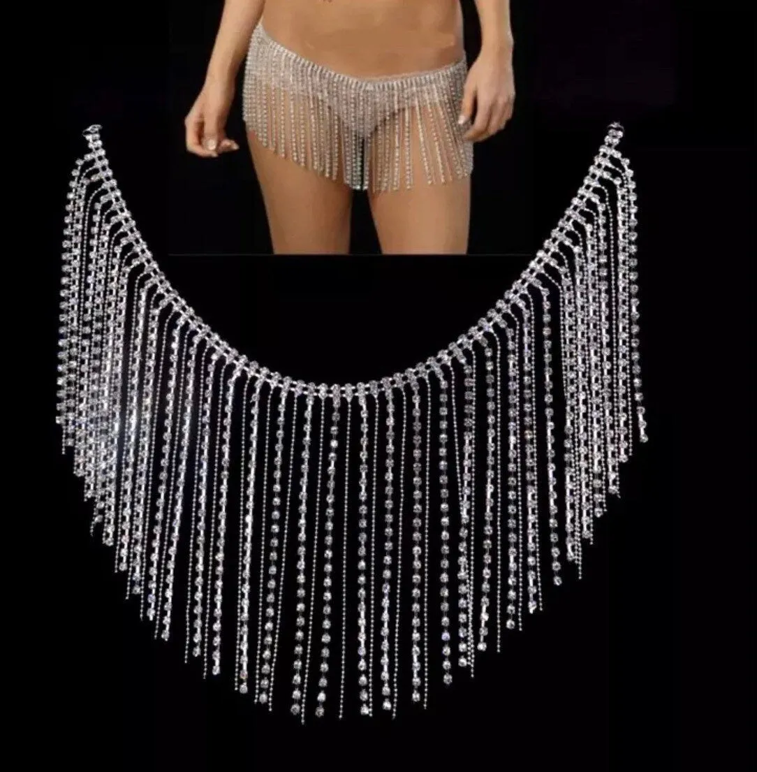 9cm Wide, Diamanté Fringe Trim, Rhinestone Fringe Silver Crystals, Fashion Fringe, Diamanté & Ball Trim, Rhinestones, Fringe, Gold, Silver