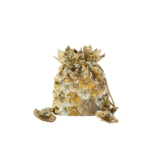 Adora By Ankita Gold Trio Gota Flower Bag