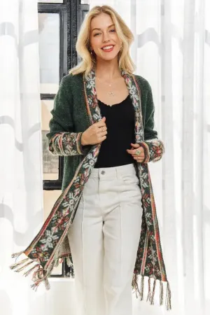 ADORA Fringe Hem Tribal Cardigan