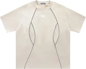 Aelfric Eden Oversized Mens T-Shirt Reflective Strip Suede Tee with Brand Embroidery Detailing