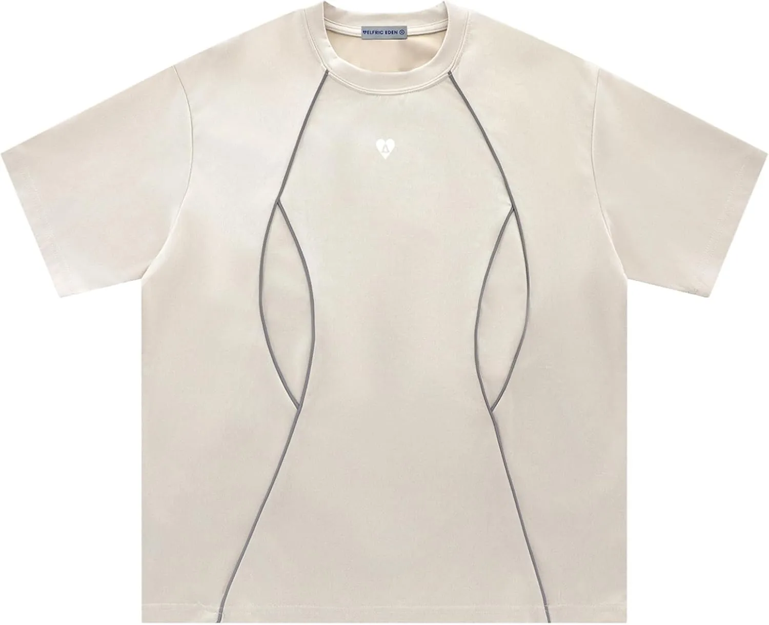 Aelfric Eden Oversized Mens T-Shirt Reflective Strip Suede Tee with Brand Embroidery Detailing