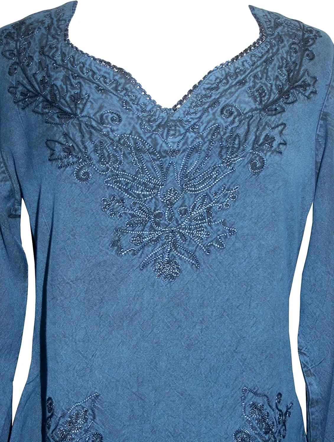 Agan Traders 2025 Summer Long Sleeve Embroidered Blouses - Medieval Bohemian Fall Tops - Vintage Tunic Women's Blouses Kurta