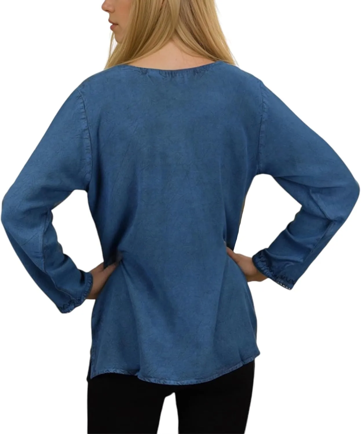 Agan Traders 2025 Summer Long Sleeve Embroidered Blouses - Medieval Bohemian Fall Tops - Vintage Tunic Women's Blouses Kurta