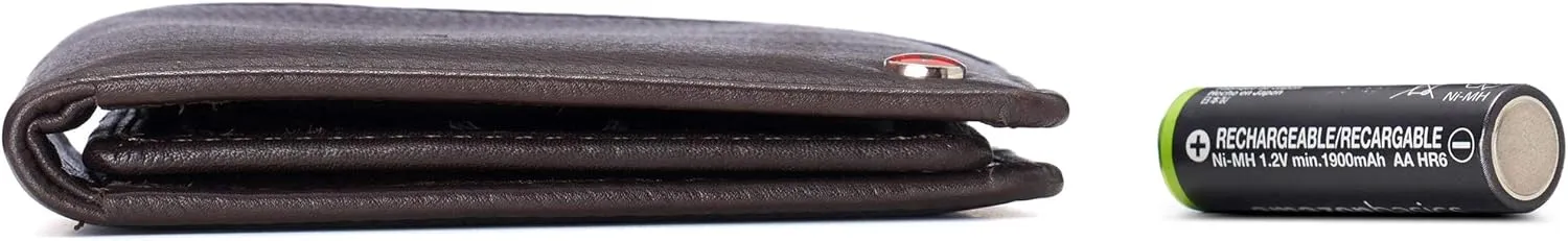 Alpine Swiss RFID Connor Passcase Bifold Wallet For Men Leather Comes in a Gift Box Soft Nappa Brown