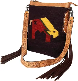 American Darling Saddle Blanket Genuine Leather Women Bag Western Handbag Purse