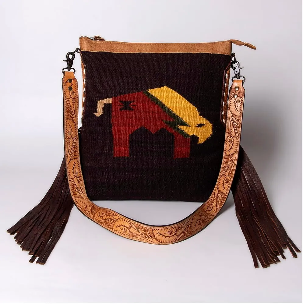 American Darling Saddle Blanket Genuine Leather Women Bag Western Handbag Purse