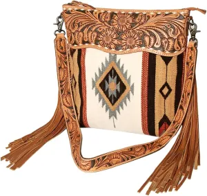 American Darling Signature Crossbody Hand Tooled Saddle Blanket Genuine Leather Women Bag Western Handbag Purse