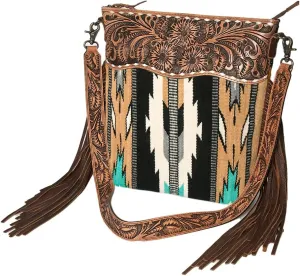 American Darling Signature Crossbody Hand Tooled Saddle Blanket Genuine Leather Women Bag Western Handbag Purse