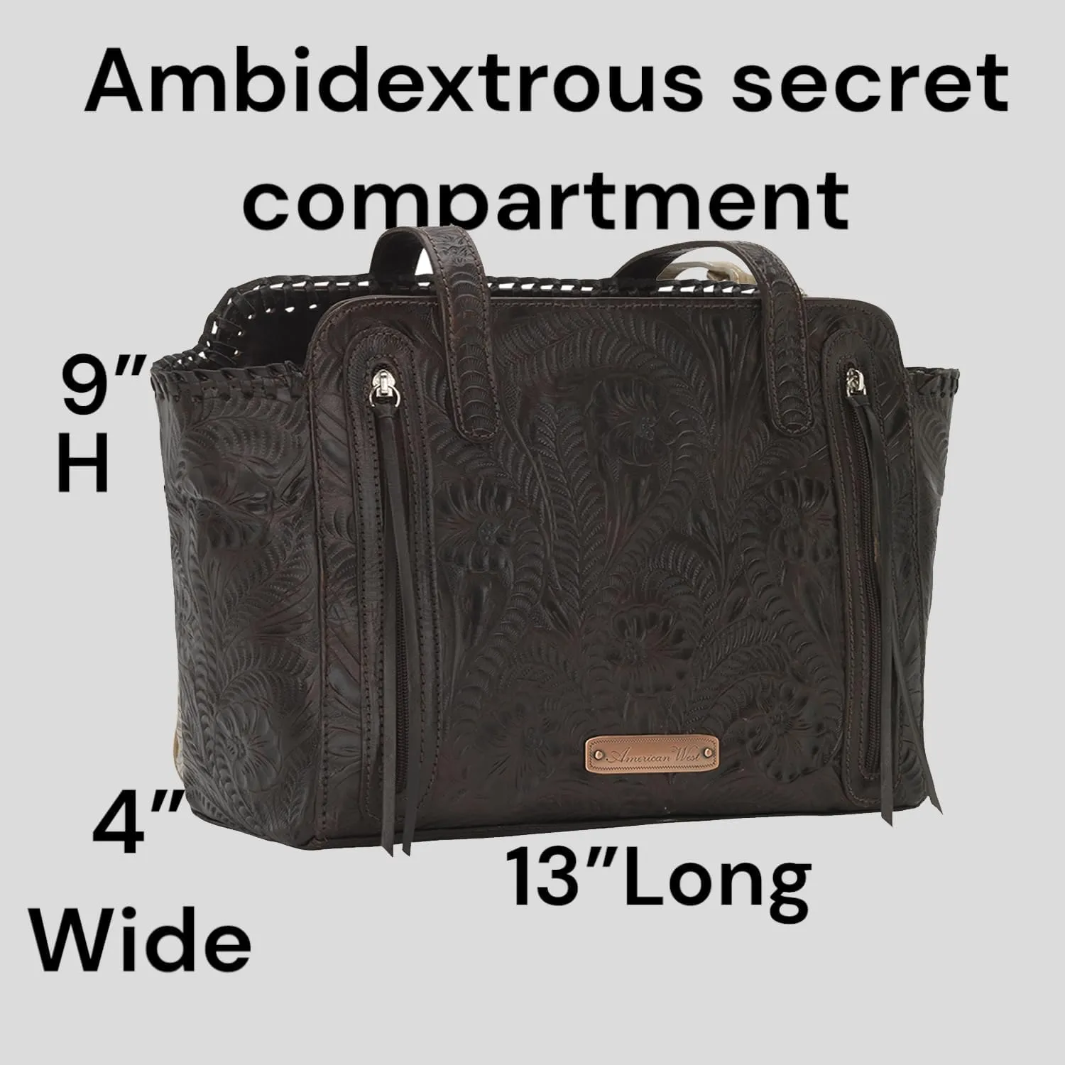 American West Annie's Secret Zip-Top Tote | Ambidextrous Conceal Carry Pocket for Women