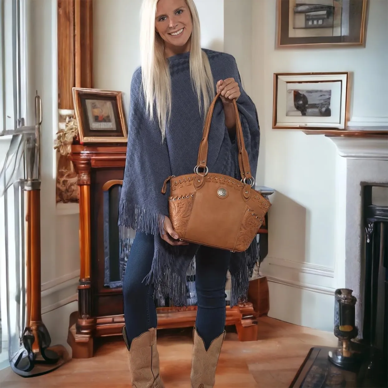 American West Annie's Secret Zip-Top Tote | Ambidextrous Conceal Carry Pocket for Women