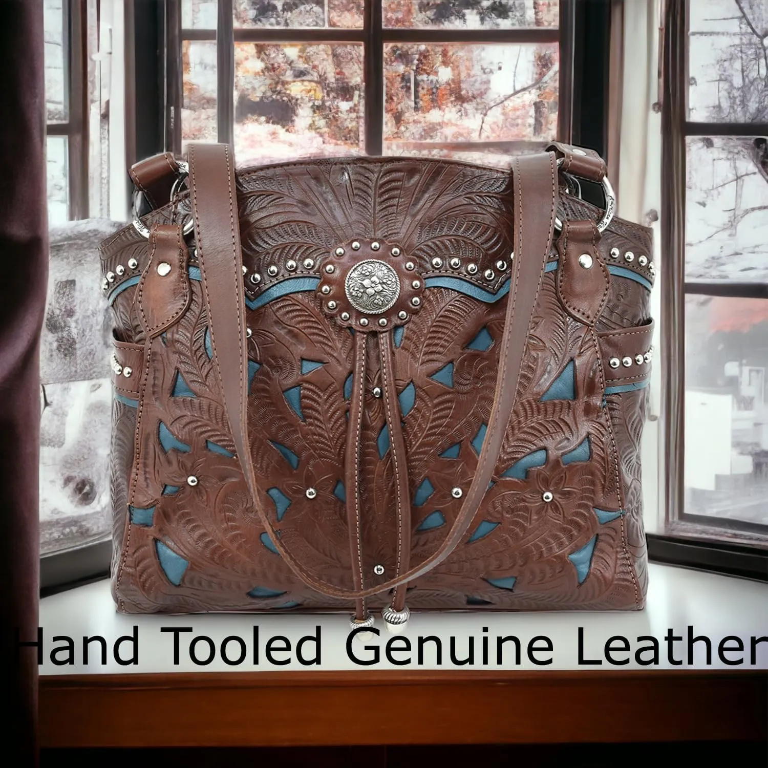 American West Leather - Multi Compartment Tote Bag